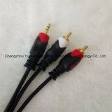 Fisheye 3.5 Stereo Phone Plug to 2RCA AV Cable