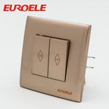 Nice Design Gold Color PC 2 Gang Wall Switch
