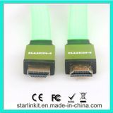 Flat PVC Jacket 1.4V 1080P HDMI Cable Green