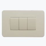 ABS Approva Triple Gang Electrical Wall Switch with Button