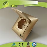 V Series Golden Color Dust Cap Schuko Socket Manufacturer Socket Switch
