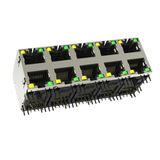 Dual 2X5 Ports RJ45 PCB Connector with LED
