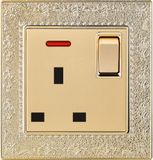 British Standard 13A Square-Pinned Switched Socket with Neon (N4)