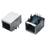100/1000 Mbps LED/EMI Shield Filter 8 Pin RJ45 Connector