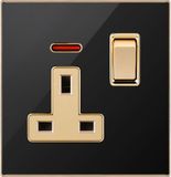 British Standard 13A Square-Pinned Switched Socket Outlet with Neon (N2)
