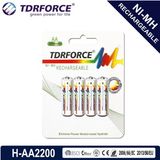 AA/Hr6 2200mAh Rechargeable Nickel Metal Hydride Long Service Life Battery with Ios9001 for Microphone