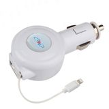 High Quality Tangle-Free Lightning Retractable Cable USB Car Charger for iPhone