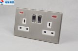 13A 2 Gang Double Pole Switched Socket with Indicator Light