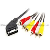 Scart Plug - 6 RCA Plugs Cable