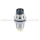 M8 5pin Male Rear Mounting Circular Connector for Sensor and Actuators with CNC Screw