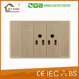 China Factory Install Wall Socket 1gang Double 3pin Socket