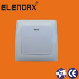 New Design 1 Gang 1 Way Endurable Electrical Wall Switch with Neon (F9101)