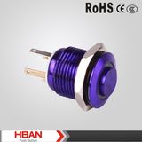 16mm High Round Zn-Al Alloy Customized Color Waterproof Push Button Switch