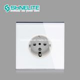 EU Standard White Color Glass Plate Smart Socket