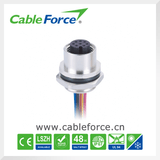M12 8 Pin Female Circular Connector for Sensor and Actuator with Wire