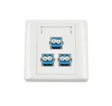 3 Port Duplex LC Fiber Optic Faceplate Adapter