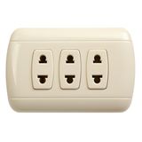 3 Gang 3 Pole 3 Pin Outle Mounting Socket