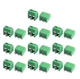 12A 300V 2way Screw Terminal Block Connector 5.08mm Pitch Green