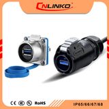 Cnlinko Lp24 USB3.0 Cable Connector Interface Fast Transmission PBT Material IP65/IP67 Connector