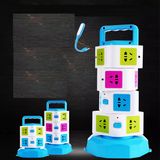 Four Layer 1.8m Vertical Rotating Electrical Plug Power Extension Socket with USB Charger