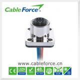 M12 5pin Female Flange Type Panel Connector Circular Connector for Industrial Instrumentation with Wires
