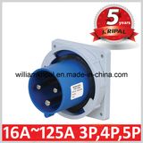 IP67 63A 2p+E Cee Single Phase Panel Mounting Inlet