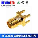 SMA Straight Female RF Coaxial Connector PCB Mount