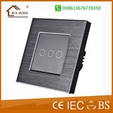 3 Gang Brushed Aluminum Home Electric Switch