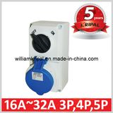 IP44 32A Switched Socket with Mechanical Interlock