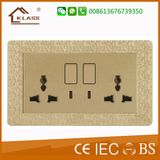 Hot Sale Mf 13A British 2gang Electric Wall Switch Socket