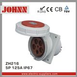 IP67 5p 125A Slopping Panel Mounted Industrial Socket
