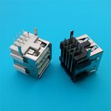 Straight Flange/Hemming 2.0 Double Stacked USB Connector