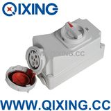 Cee/IEC 60309 IP67 Waterproof Industrial Socket with Swith (QX5605)