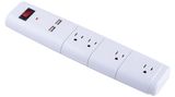 4 Outlets Surge Protector Power Strip with 2 USB Charing Ports, Transformer Space -300j/450j/900