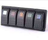 5 LED Color Bar Rocker Switch Panel Arb Carling Style 3 Pins DC 12V- 24V with Clip Holder