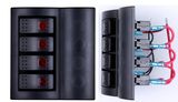 4 Gang LED Lighted Rocker Switch Panel/Dustproof/Waterproof Rocker Switch Panel