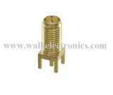 RP-SMA Female Straight for PCB Mount, PCB Mount RP-SMA Female Straight Connector, 17mm Length, Gold Plated