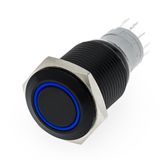 16mm Aluminum Push Button Switch, Ring Illuminated Latching Push Button Switch