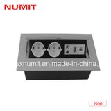 European Power and Dual 3.5 Audio and USB Data and RJ45 Damped Desktop Socket