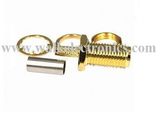 SMA Female Straight Connnector, SMA Female Straight Connector for Rg174 Cable, Rg316 Cable, LMR100 Cable, Gold Plated