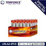 1.5V Digital Alkaline Battery Dry Battery with BSCI (LR6-AA 6PCS)