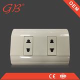 South American Style Wall Socket 6 Pins Triplex Receptacle Socket