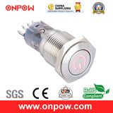 Onpow 16mm Illuminated Push Button Switch with Power Sign (LAS2GQF-11DT/R/12V/S, CE, CCC, RoHS)