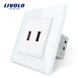 Livolo Two Gangs USB Plug Socket Wall Outlet Vl-C792u-11/12