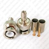 Hex Crimp-on Rg58 BNC Male 3 Piece Cable Connector for CCTV Camera