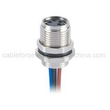 M8 4pin Female Panel Front Mounting Circular Connector with Wires