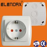Spain Market Surface Mounted One Gang Wall Socket with Children Protect (S8010)