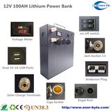 Portable Solar System 12V 100ah Camping RV Lithium Battery Bank