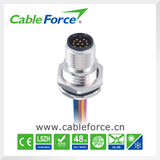 M12 12pin Male Panel Mount Connector Front Fastened Connector