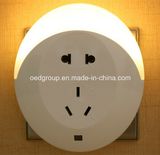 Optically Controlled LED Night Light with Plug Socket